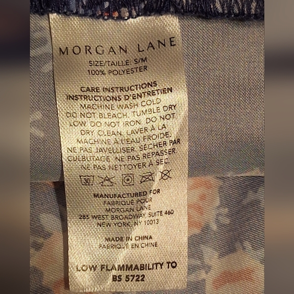 Morgan Lane Fit For Fun Midnight Blue Floral Wrap Silky Robe - Picture 9 of 9